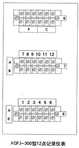 XWFJ-300、XQFJ-300型儀表外接線端子圖